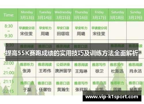 提高55K赛跑成绩的实用技巧及训练方法全面解析